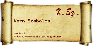 Kern Szabolcs névjegykártya